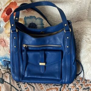 Lodis leather shoulder bag in a beautiful cobalt blue